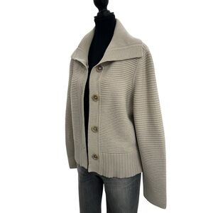 Jones New York Beige Knit Buttoned Cardigan size L